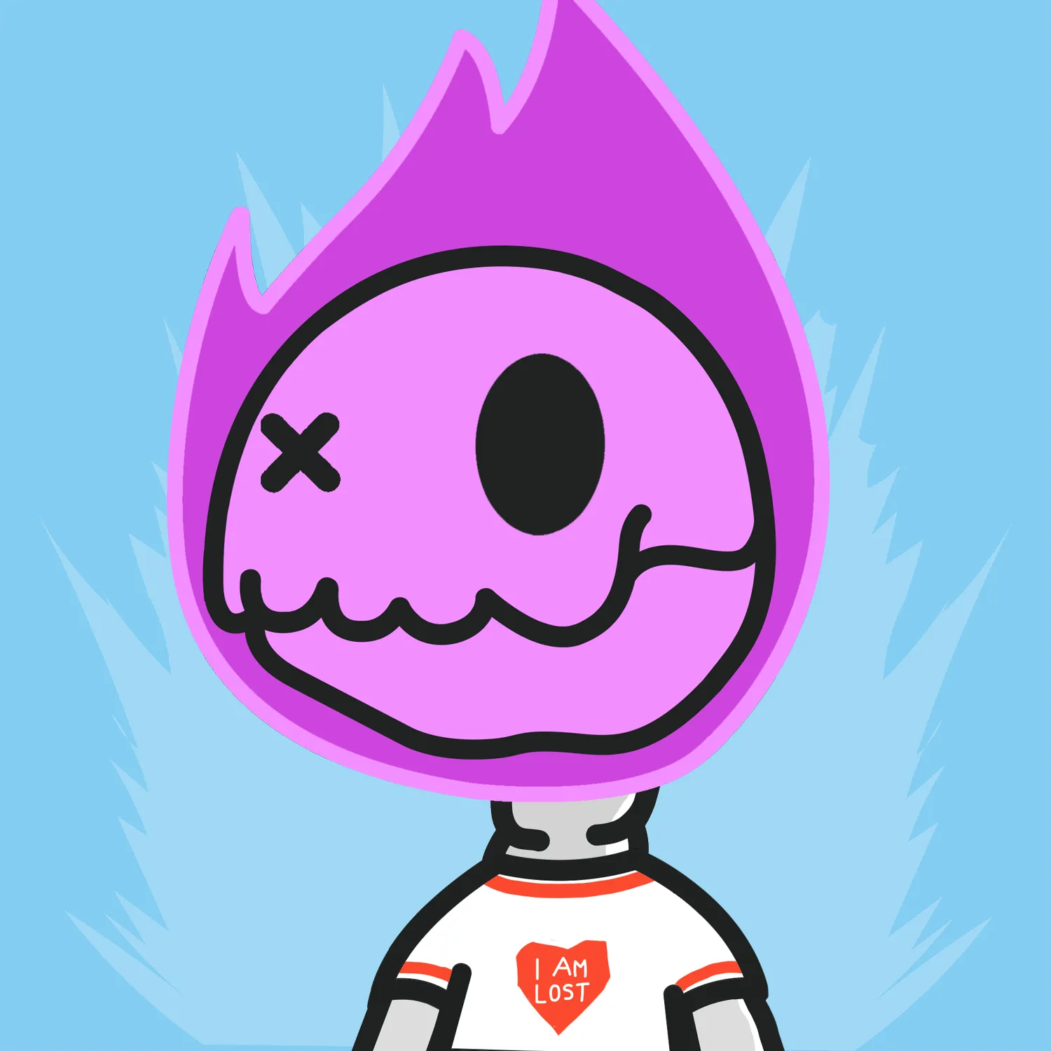 Lostie #4730, a twin-eyed ghost in a Lost Heart tee